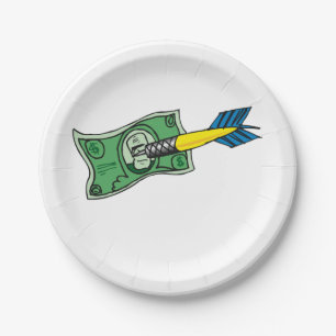 Darts Money Paper Plate