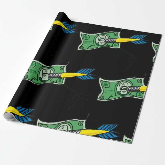 Darts Money Wrapping Paper (Unrolled)