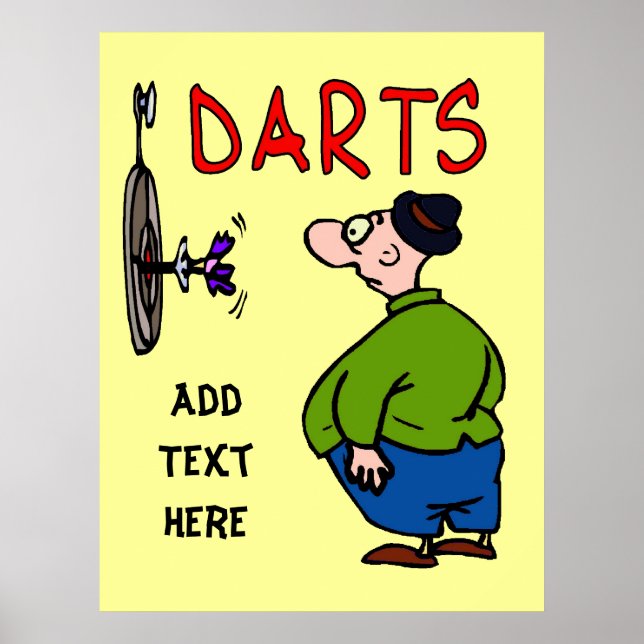 Darts Player Cartoon Poster (Front)