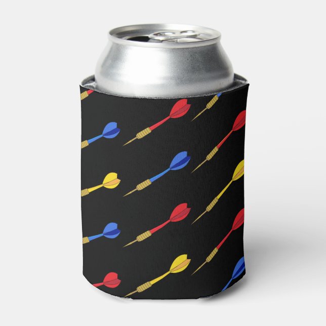 Darts Player Darts Patterned Can Cooler (Can Front)