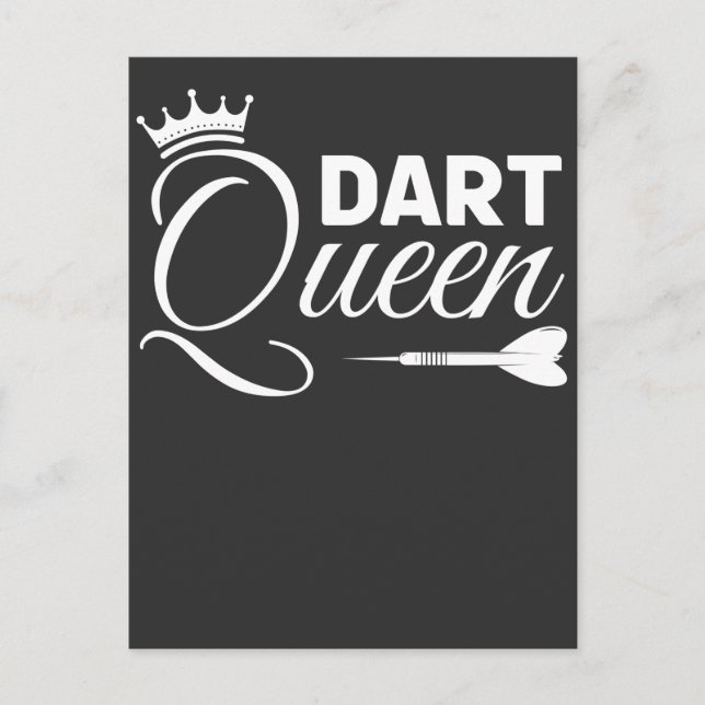 Darts Player Queen Dartboard Dart Girl Postcard (Front)