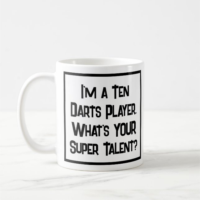 Darts Player Super Talent. Coffee Mug (Left)