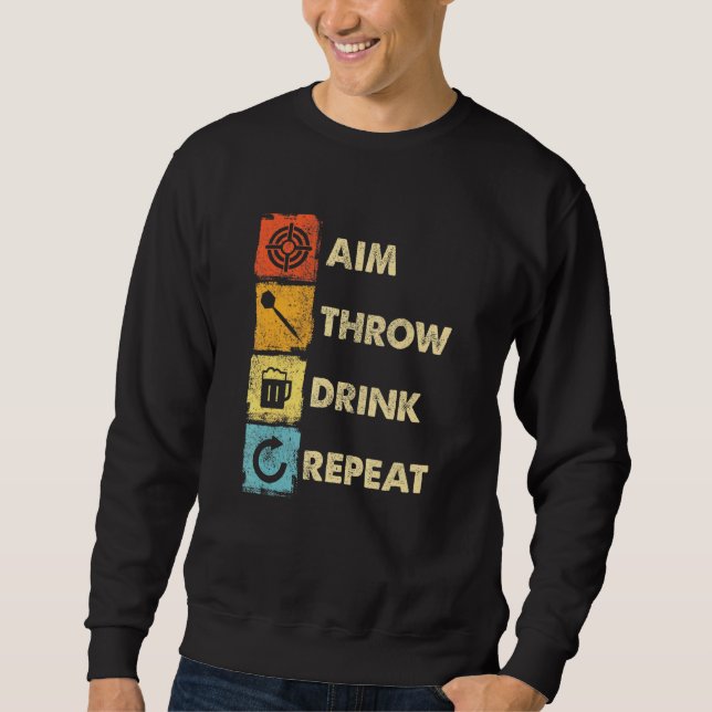 Darts Player Throwing Darts Tip 4 Sweatshirt (Front)