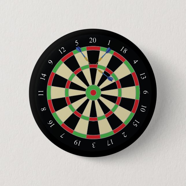 Darts Player Winner Treble Top 180 Dartboard 6 Cm Round Badge (Front)