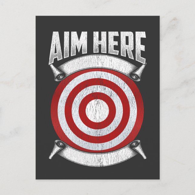 Darts Players Aim Bullseye Axe Throwing Target Postcard (Front)