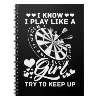 Darts Retro Dartboard 180 Women Dart Player Notebook