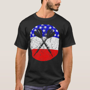 Darts Retro Style Darts American Flag T-Shirt