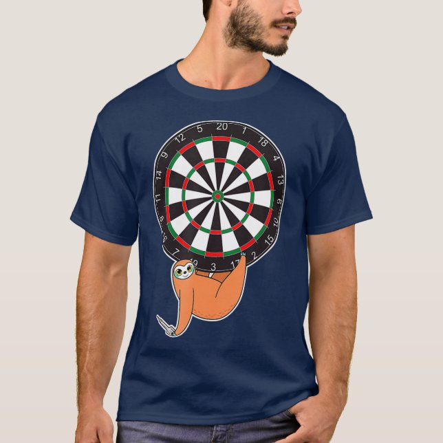 Darts Sloth Dartboard Rules Dart Scoring T-Shirt (Front)