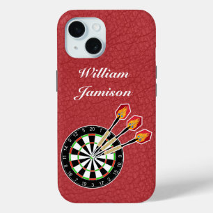 Darts sport with Dartboard and Darts personalise iPhone 15 Case