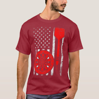 Darts Sports Lover American Flag Darts 4th Of T-Shirt
