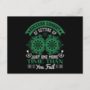 Darts - Success Is Getting Up More Than You Fail Postcard