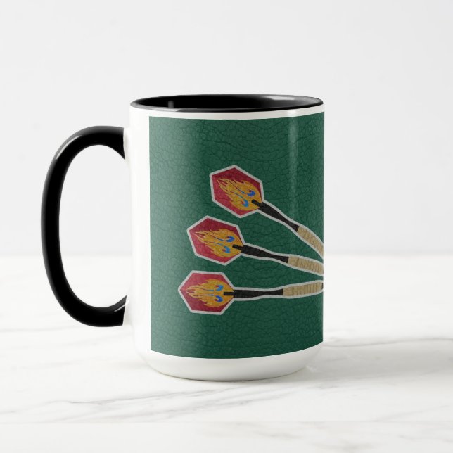 Darts Three darts on Custom background personalise Mug (Left)