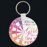 Darts Women Gift Arrows Field Team Play Like a Gir Key Ring<br><div class="desc">A stylish keychain featuring a vintage classic car design. A perfect accessory for car lovers and collectors. Great for everyday use or as a small and thoughtful gift for classic car enthusiasts.</div>