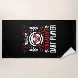 Darts - World's Okayest Dart Player Beach Towel