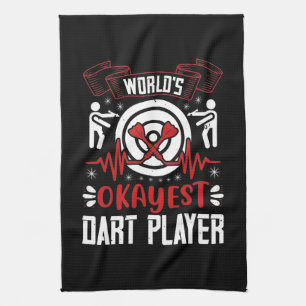 Darts - World's Okayest Dart Player Tea Towel