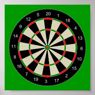 darttarget_Vector_Clipart DARTS DARTBOARD TARGET Poster