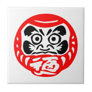 Daruma doll ceramic tile