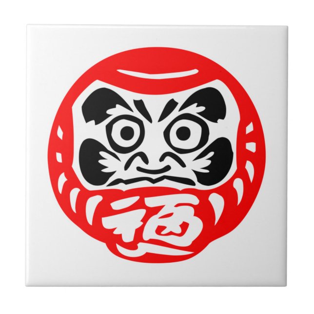 Daruma doll ceramic tile (Front)