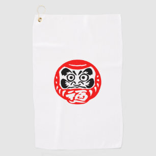Daruma doll golf towel