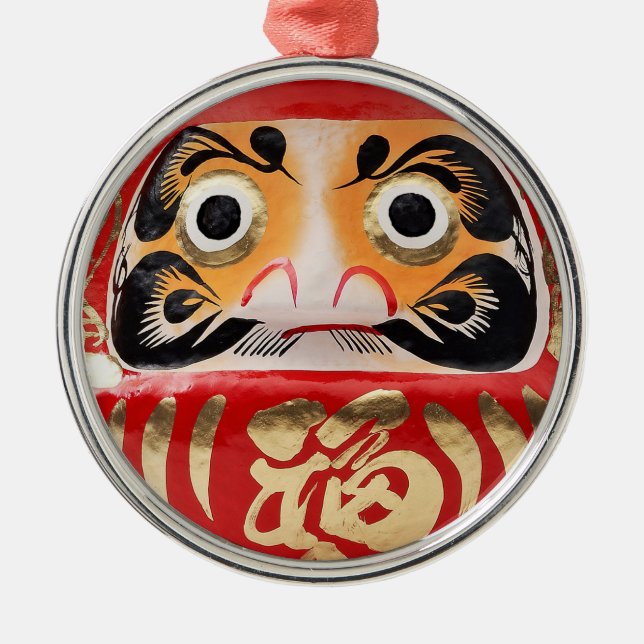 Daruma doll metal tree decoration (Front)
