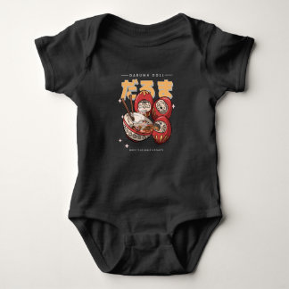 Daruma Doll Ramen Soup Food - Ramen Baby Bodysuit