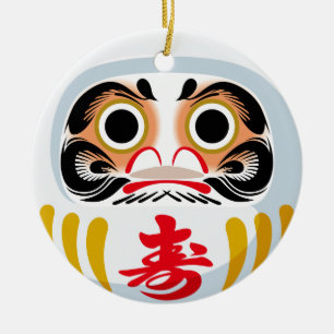 Daruma doll (traditional Japanese good luck charm) Ceramic Ornament