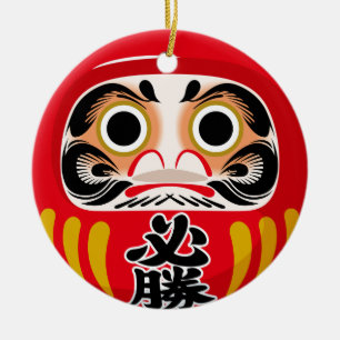 Daruma doll (traditional Japanese good luck charm) Ceramic Ornament