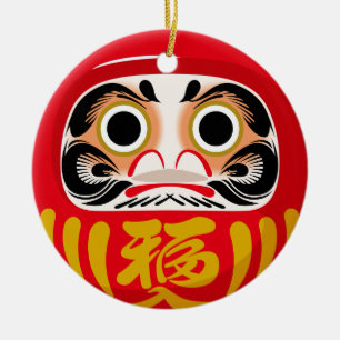 Daruma doll (traditional Japanese good luck charm) Ceramic Ornament