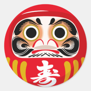 Daruma doll (traditional Japanese good luck charm) Classic Round Sticker