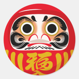Daruma doll (traditional Japanese good luck charm) Classic Round Sticker