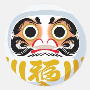 Daruma doll (traditional Japanese good luck charm) Classic Round Sticker
