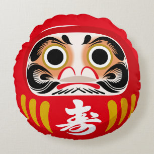 Daruma doll (traditional Japanese good luck charm) Round Cushion