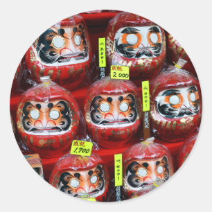 Daruma Good Luck Dolls Classic Round Sticker
