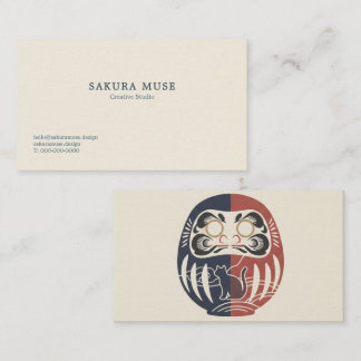 Daruma & Hidden Cat Business Cards