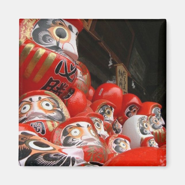 Daruma San Japanese Good Luck Dolls Magnet (Front)