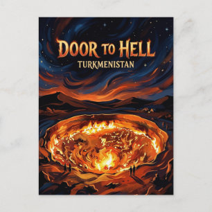 Darvaza Gas Crater Turkmenistan Postcard