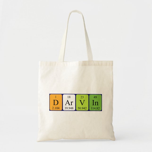 Darvin periodic table name tote bag (Front)