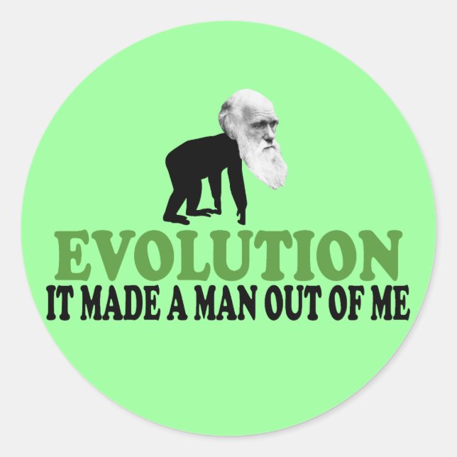 Darwin evolution classic round sticker (Front)