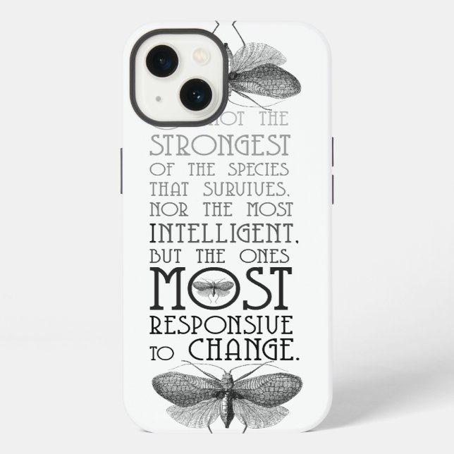 Darwin Evolution Quote iPhone Case (Back)