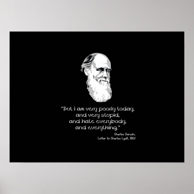 Darwin: I am very poorly today Poster (Front)
