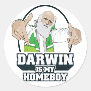 Darwin Is My Homeboy (Full Colour) Classic Round Sticker