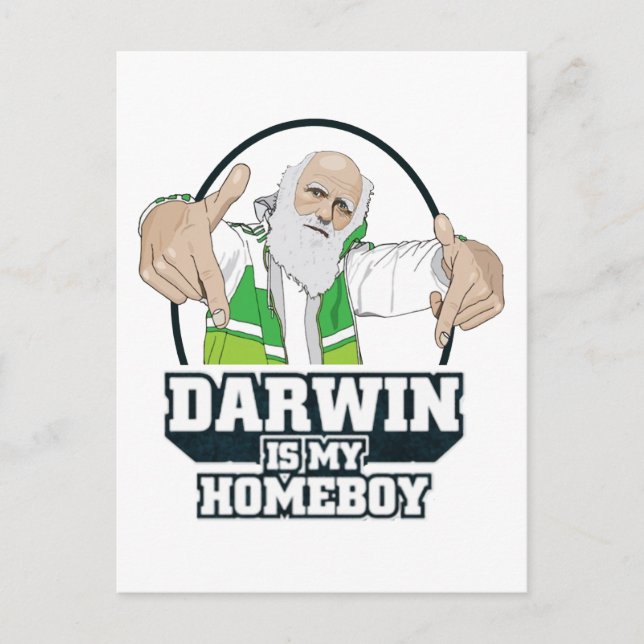 Darwin Is My Homeboy (Full Colour) Postcard (Front)