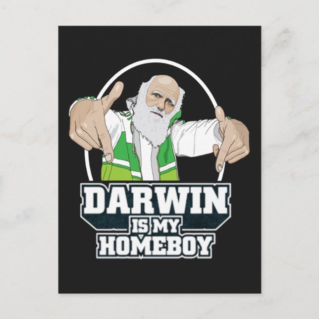 Darwin Is My Homeboy (Full Colour) Postcard (Front)