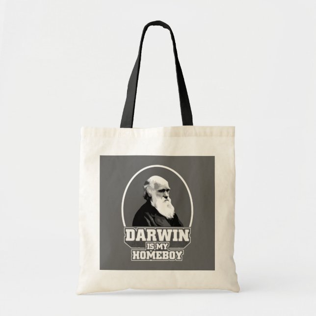 Darwin Is My Homeboy Tote Bag (Front)