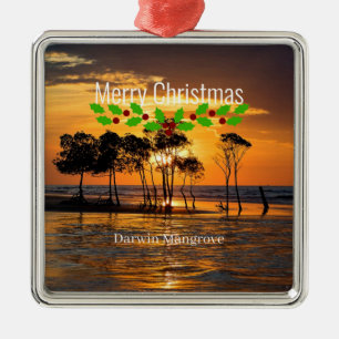 Darwin mangrove, Merry Christmas Metal Ornament