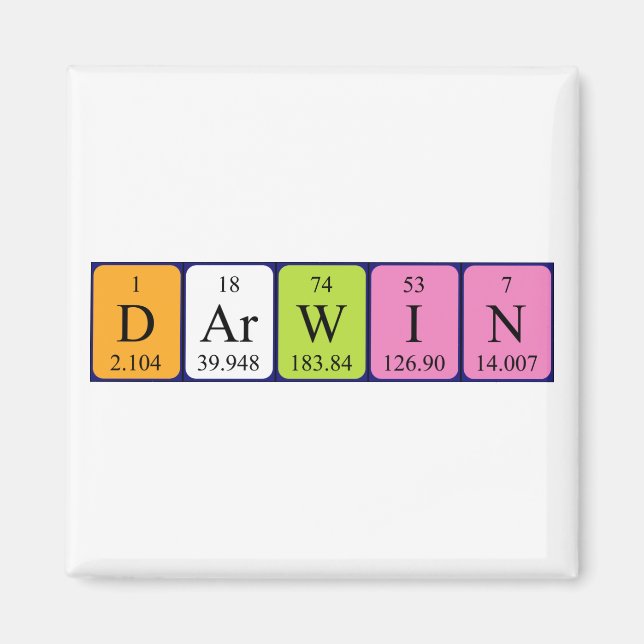 Darwin periodic table name magnet (Front)