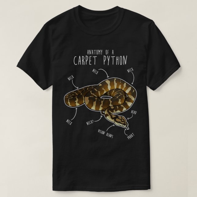 Darwin pet Python Snake Anatomy T-Shirt (Design Front)