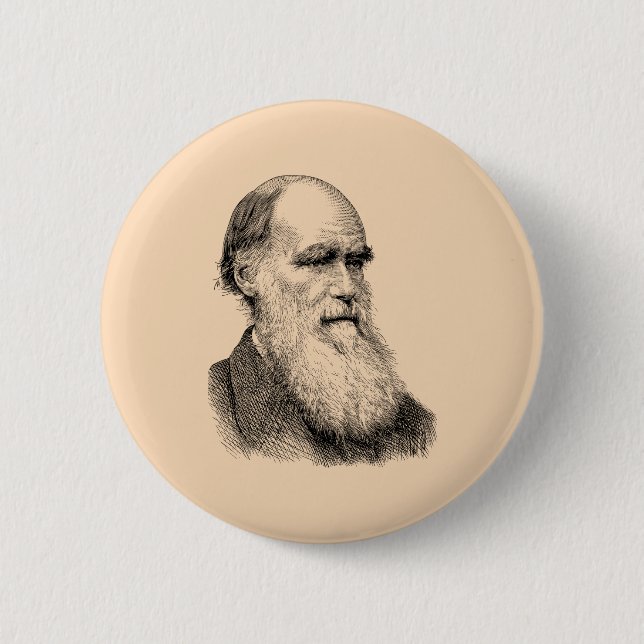 Darwin Portrait Evolution/ Charles Darwin 6 Cm Round Badge (Front)