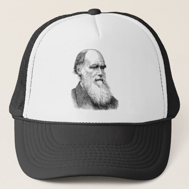 Darwin Portrait Evolution/ Charles Darwin Trucker Hat (Front)