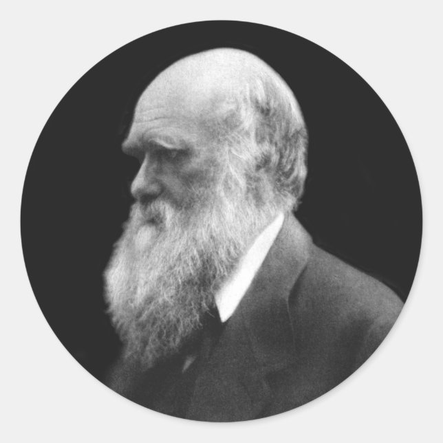 Darwin Portrait Round Stickers (Front)